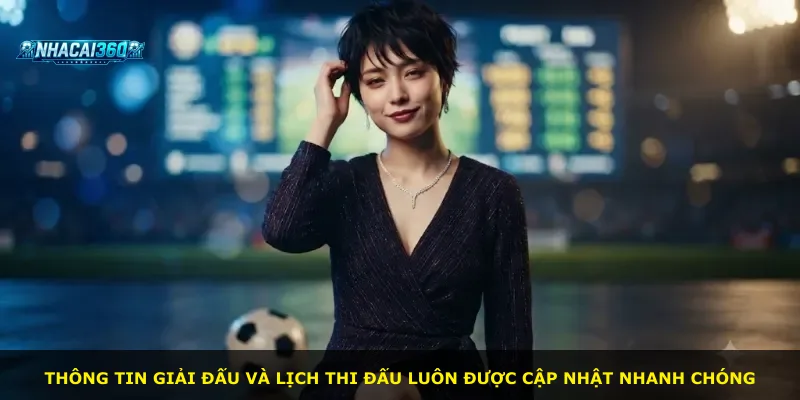 Thông tin giải đấu và lịch thi đấu luôn được cập nhật nhanh chóng